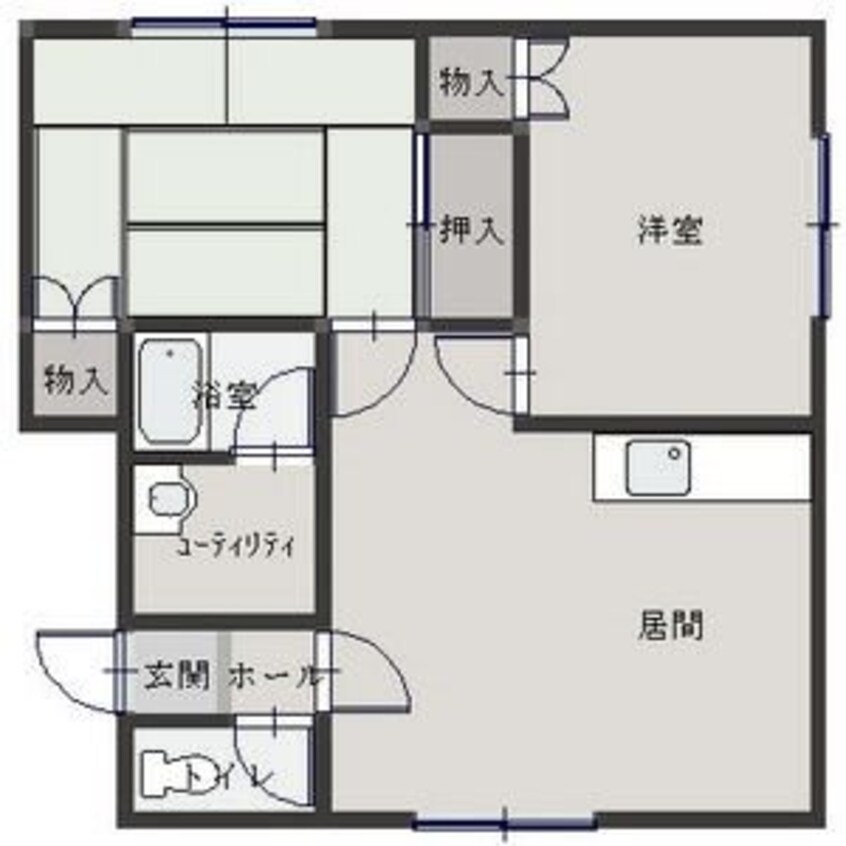 間取図 札沼線<学園都市線>/新琴似駅 徒歩30分 2階 築32年