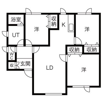 間取図 函館本線/手稲駅 徒歩40分 2階 築20年