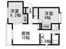 札沼線<学園都市線>/新琴似駅 徒歩8分 2階 築20年 2LDKの間取り