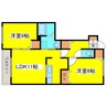 レガーノ参番館 2LDKの間取り