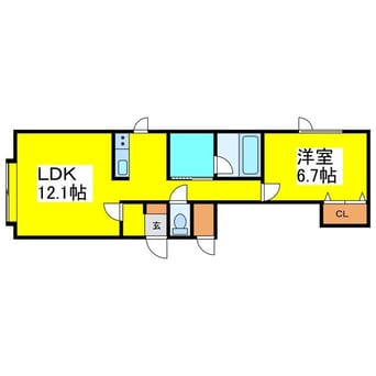 間取図 コーポ新琴似613・1