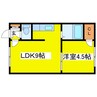 マンション淳 1LDKの間取り