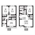 稲穂3-6集合住宅　B棟の間取図