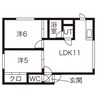 アドゥスィールII 2LDKの間取り