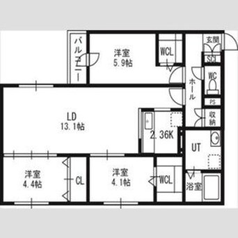 間取図 アルファスクエア北12西3