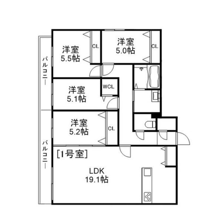 間取図 札幌市営地下鉄東豊線/美園駅 徒歩5分 2階 1年未満