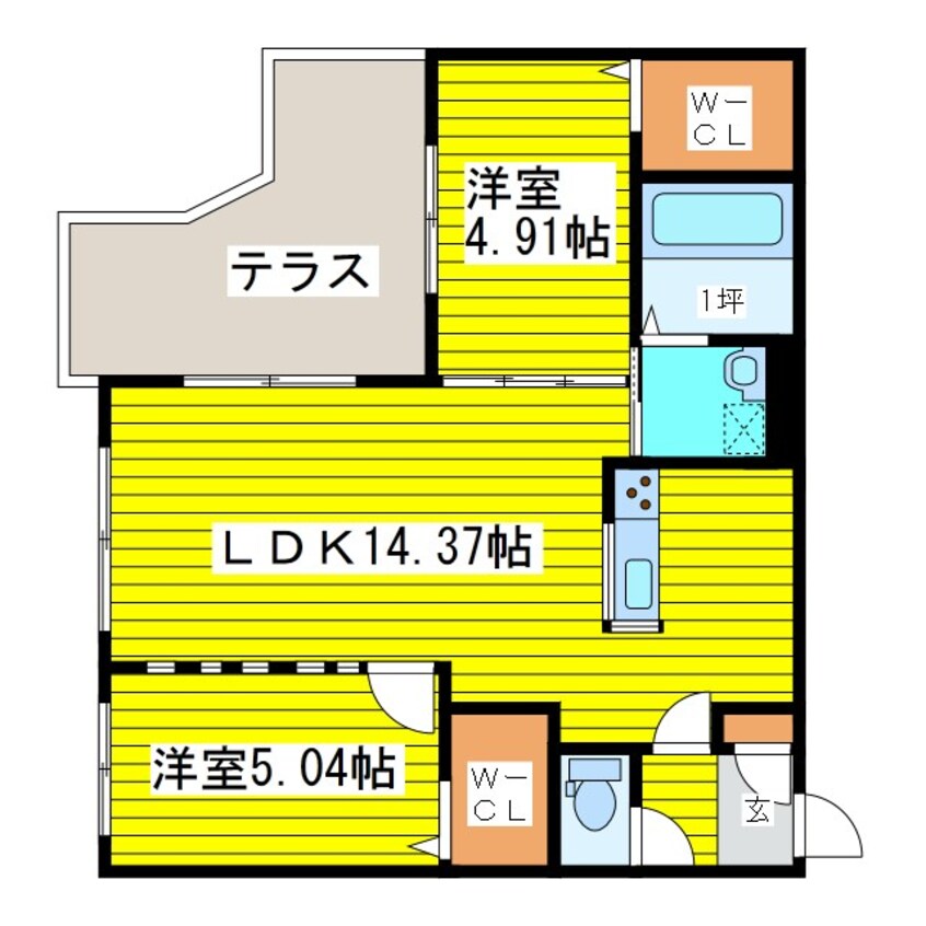 間取図 ラピスブラオ東区役所前