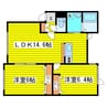 プランドール北27条 2LDKの間取り