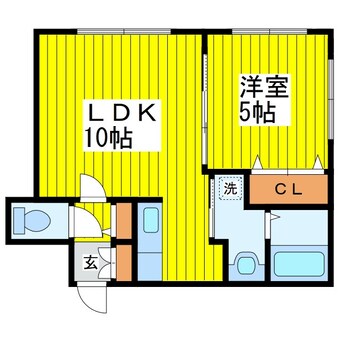 間取図 札幌市営地下鉄東豊線/環状通東駅 徒歩2分 2階 築19年