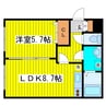 アビタ元町 1LDKの間取り