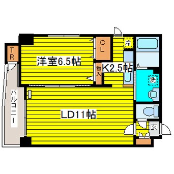 間取図 札幌市営地下鉄東豊線/元町駅 徒歩5分 6階 築22年