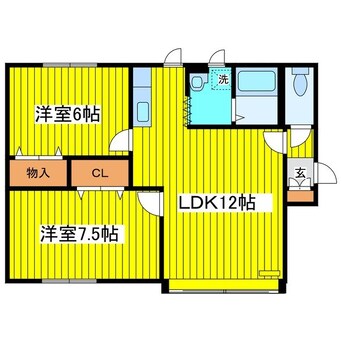 間取図 札幌市営地下鉄東豊線/環状通東駅 徒歩24分 2階 築28年