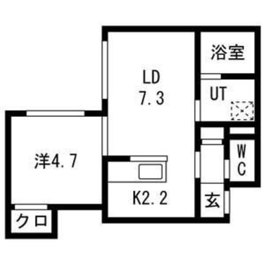 間取図 札幌市営地下鉄東西線/南郷１８丁目駅 徒歩7分 2階 1年未満