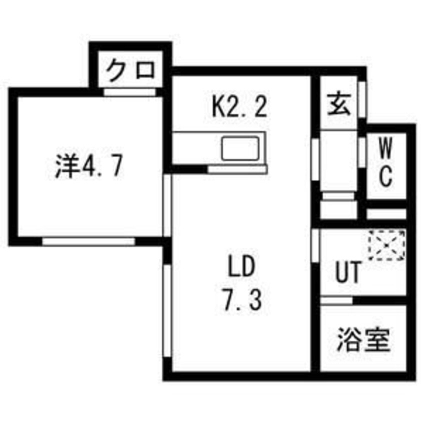 間取図 札幌市営地下鉄東西線/南郷１８丁目駅 徒歩7分 2階 1年未満