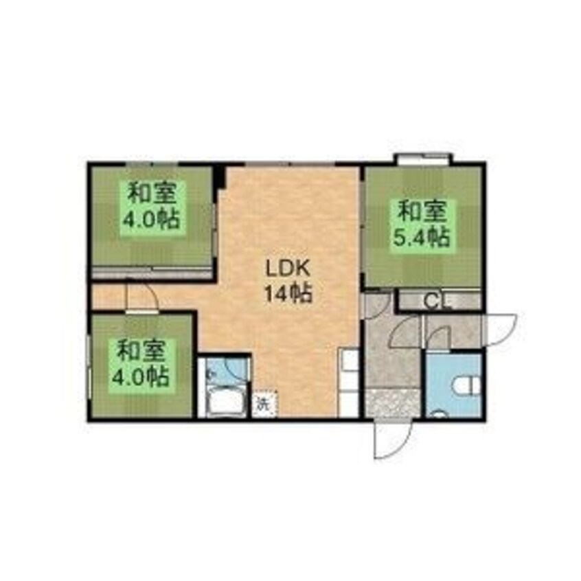 間取図 花川北2-6　貸家