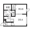 トレジャーキャッスル伍番館 1DKの間取り
