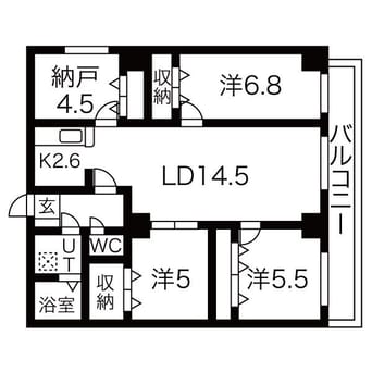 間取図 ルーデンスプレイス宮丘弐番館
