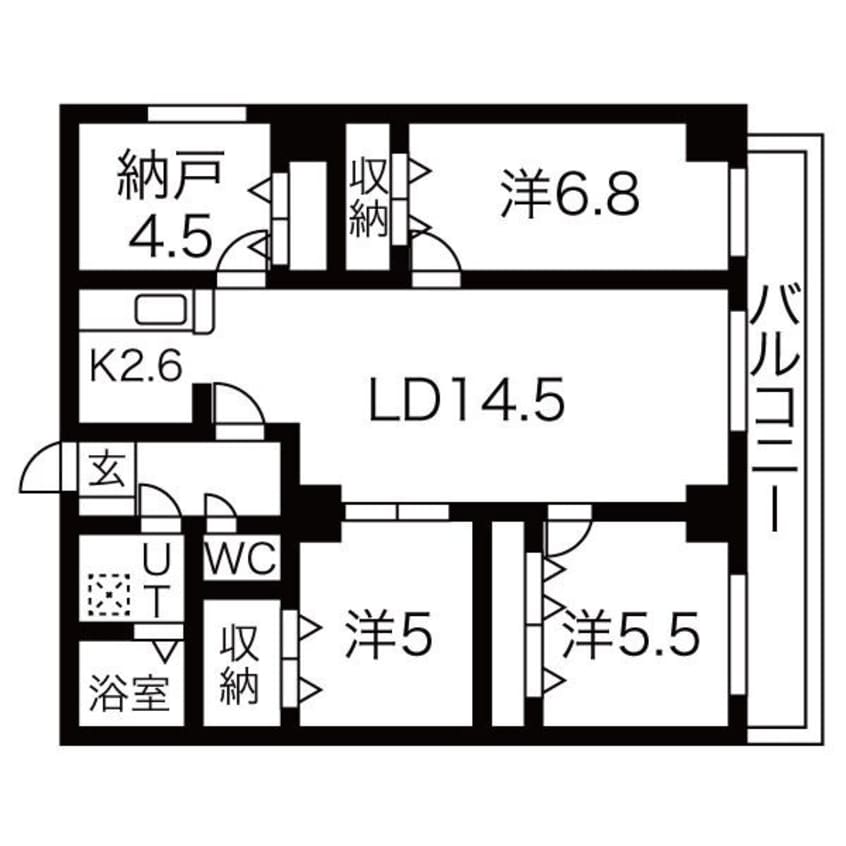 間取図 ルーデンスプレイス宮丘弐番館