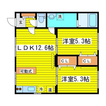 間取図 ビラ・レジリア美香保