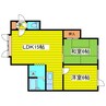 パークハイツ本町 2LDKの間取り