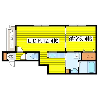 間取図 グランメール環状通東Ａ