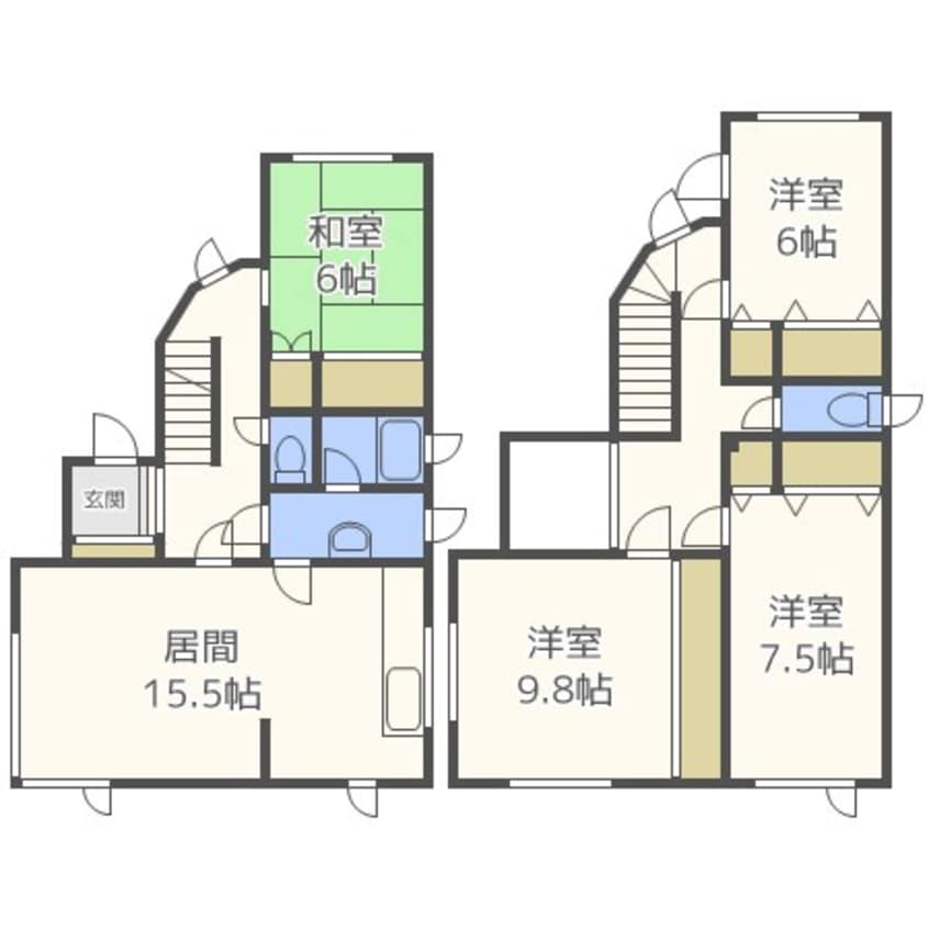 間取図 北24西13川畑邸貸家