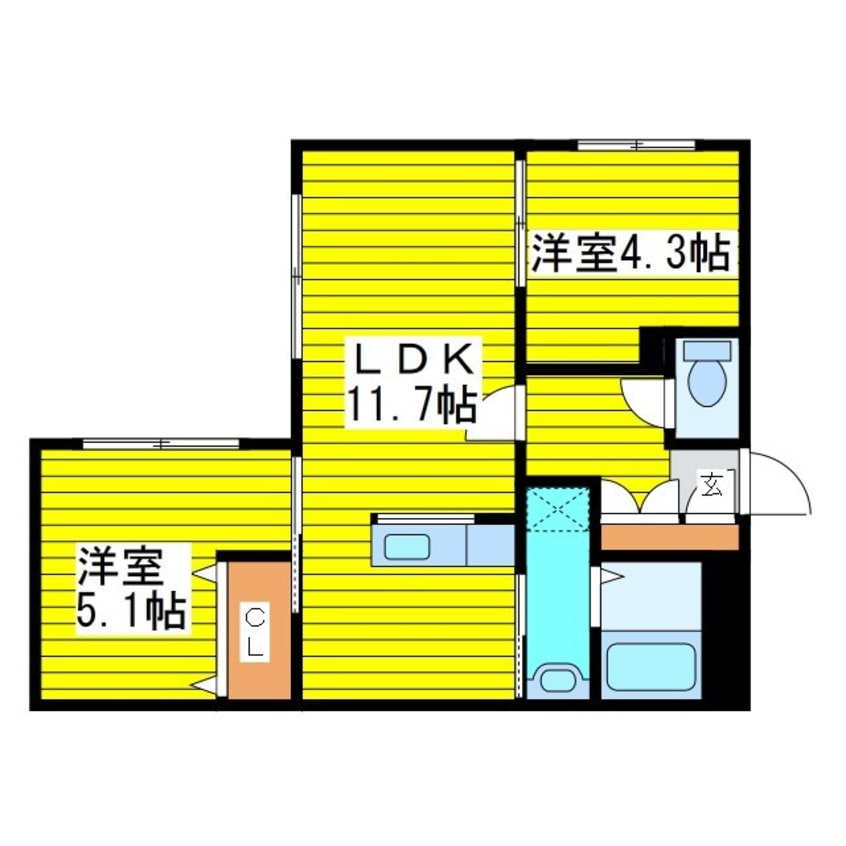 間取図 トロワブラン