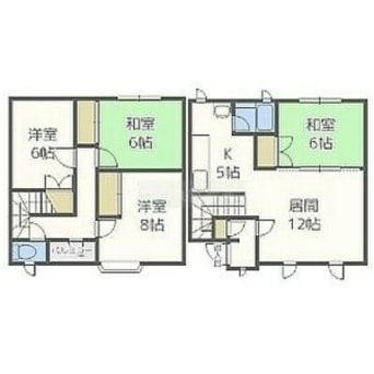 間取図 北郷9条8丁目テラスハウス
