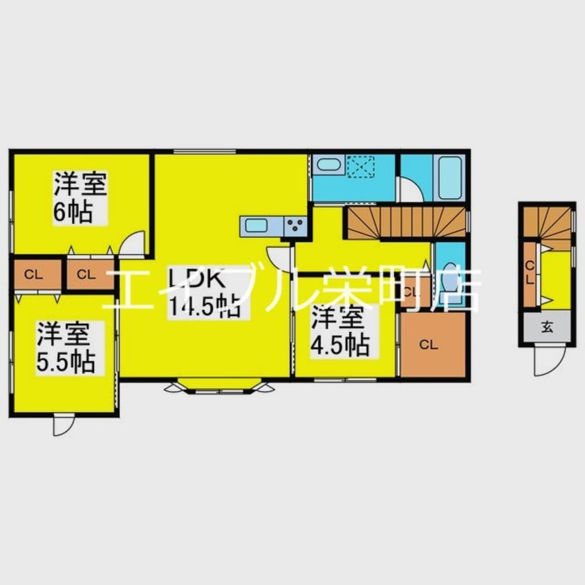 間取図 北72 新川線/消防学校（北海道） 2階 築15年