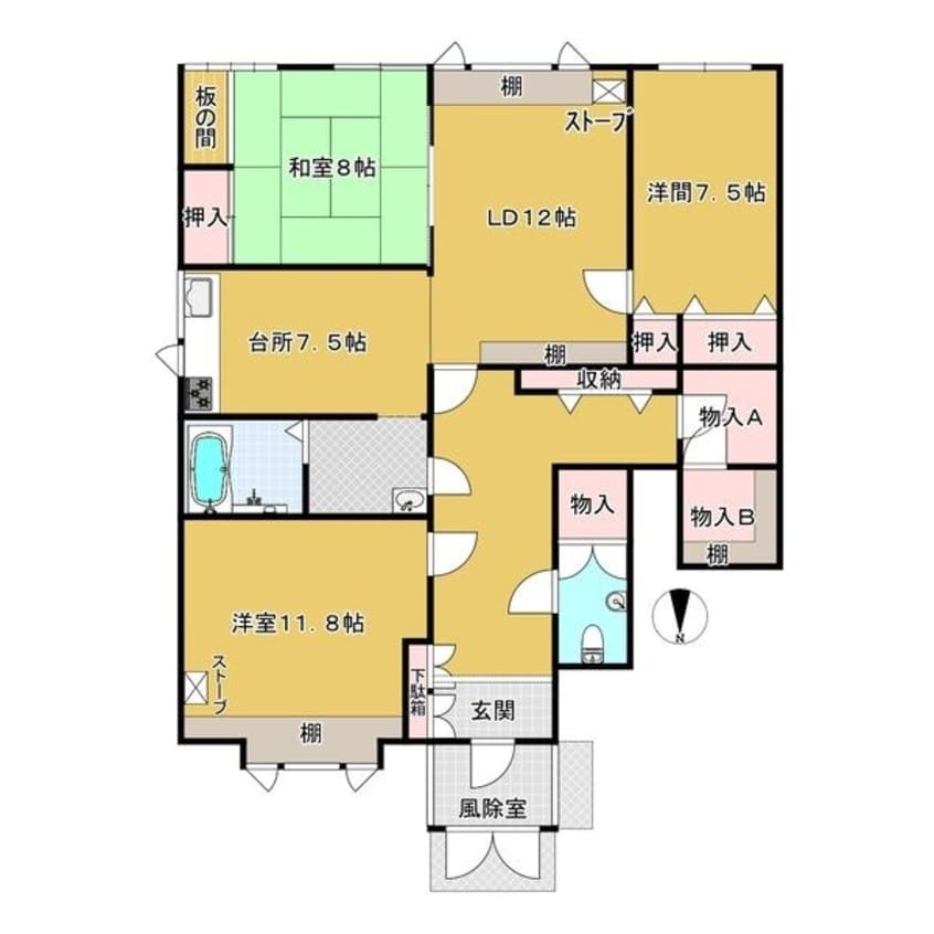 間取図 北２１条東３丁目テラスハウス