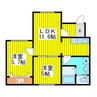 αNEXT札幌第9 2LDKの間取り