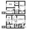 北22条東19丁目テラスハウス 4LDKの間取り