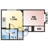 クレスト46 1DKの間取り