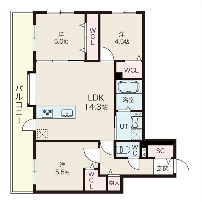 間取図 アルファスクエア北22