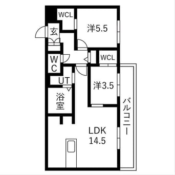 間取図 Pine hills北23条