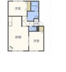 ノースインタカマツII 2LDKの間取り