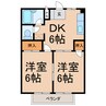 メゾンサンプチ 2DKの間取り