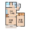 エッセ・グラドⅠ･Ⅱ 2DKの間取り