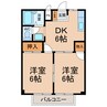 宮の倉おおやま 2DKの間取り