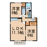 フォレストコートⅠ 2LDKの間取り
