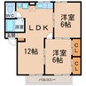 サンロード二重堀 2LDKの間取り