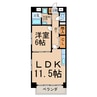 アルフル 1LDKの間取り