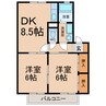 センチュリーパーク 2DKの間取り