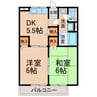 若宮ハイツ 2DKの間取り