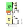 カーザステラ 2DKの間取り