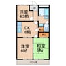 ハイツオータム 3DKの間取り