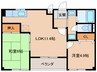 サンライズマンション 2LDKの間取り