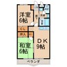 ハイツ花水木Ⅲ 2DKの間取り