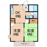 サンクレスト小牧 2DKの間取り