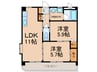 アルフェラッツ城北 2LDKの間取り